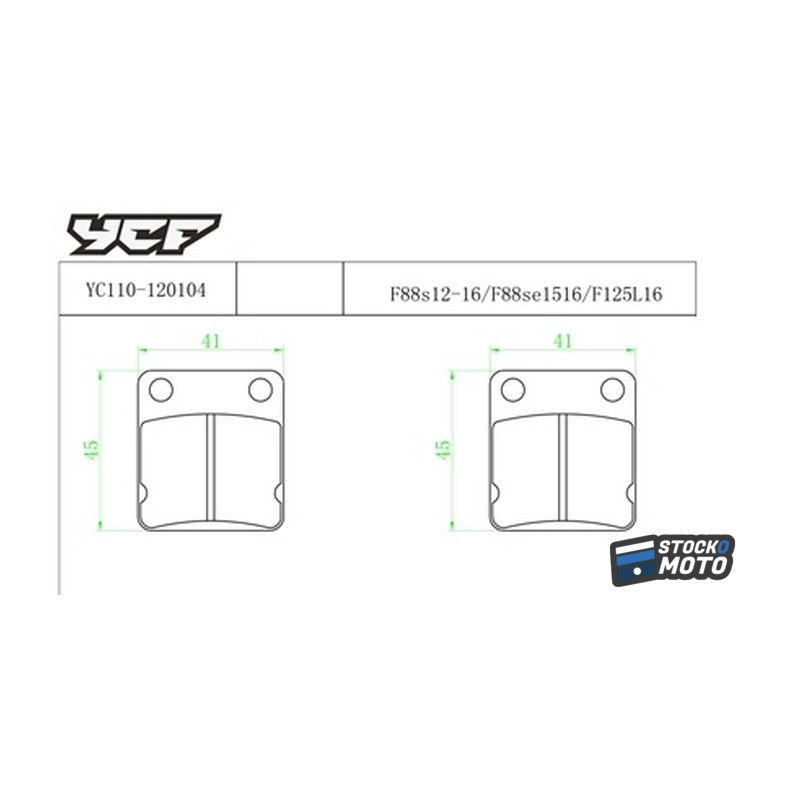 PLAQUETTES DE FREIN ARRIERE YCF LITE/START/PILOT/BIGYMX