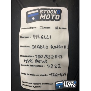 Pirelli Diablo rosso 3 (180/55 ZR 17) SUZUKI 600 GSR de 2006 à 2011