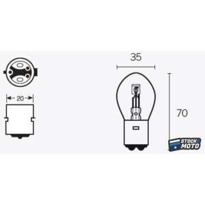 Ampoule TECNIUM B35 12V 35/35W